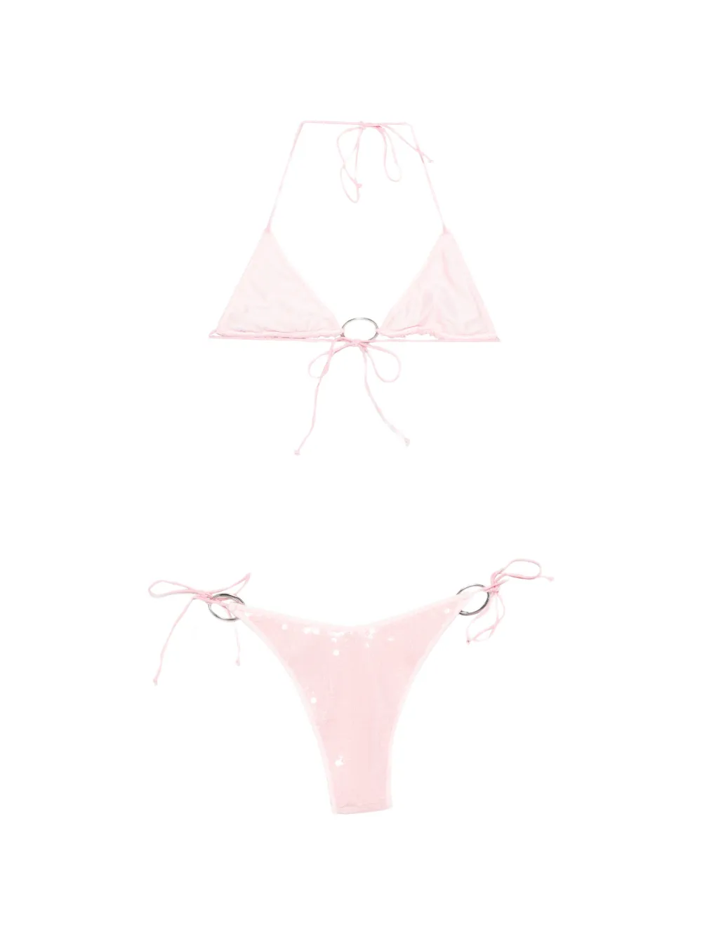 Oséree Bikini verfraaid met pailletten en ring-detail Roze