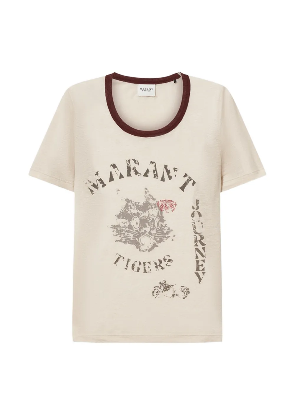 MARANT ÉTOILE printed linen T-shirt - Nude