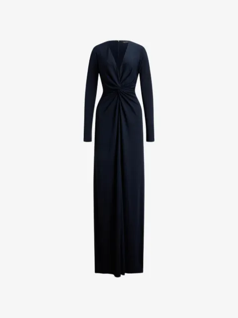 Lauren Ralph Lauren vestido con detalle torcido y cuello en V