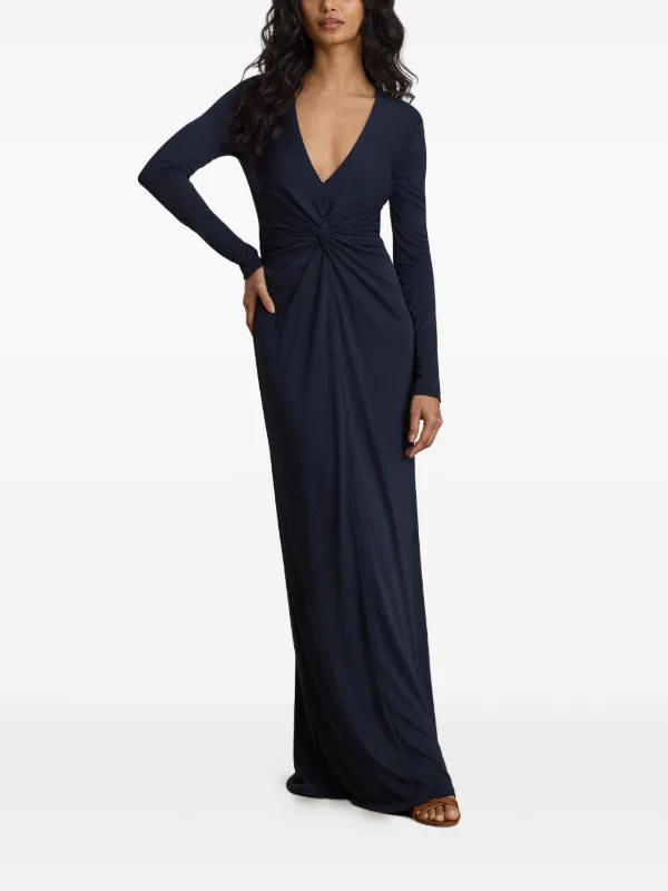 lauren ralph lauren formal dresses Cocktail & Party front bodice that flows into a floor Lauren Ralph Lauren Jersey Off-the-Shoulder