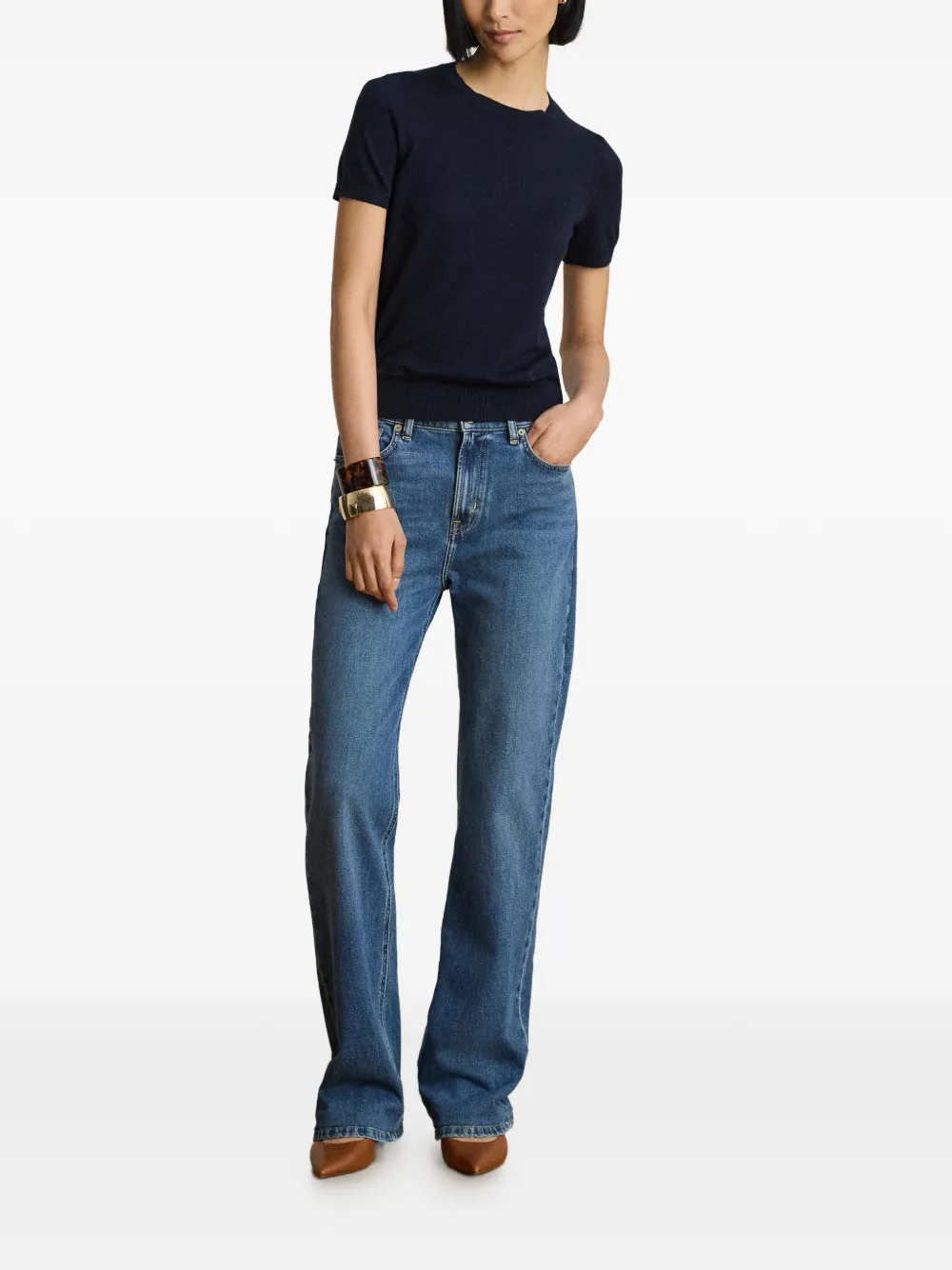 Lauren Ralph Lauren T-shirt met geborduurd logo Blauw