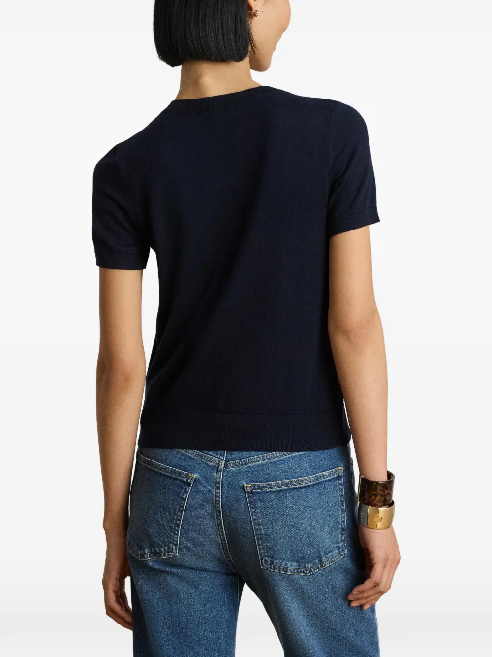 Lauren Ralph Lauren T-shirt met geborduurd logo Blauw