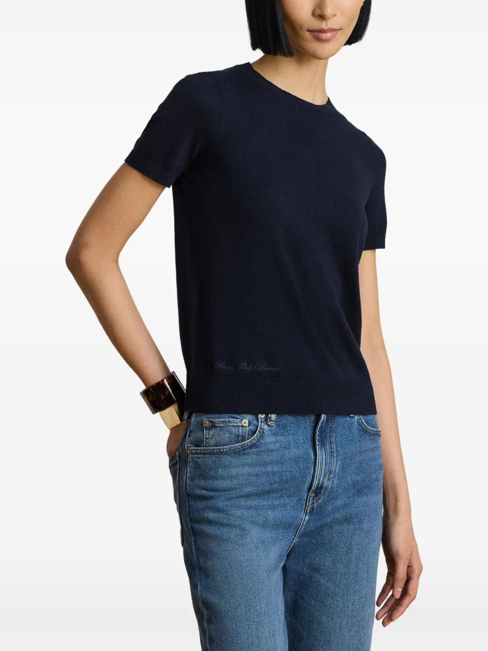 Lauren Ralph Lauren T-shirt met geborduurd logo Blauw