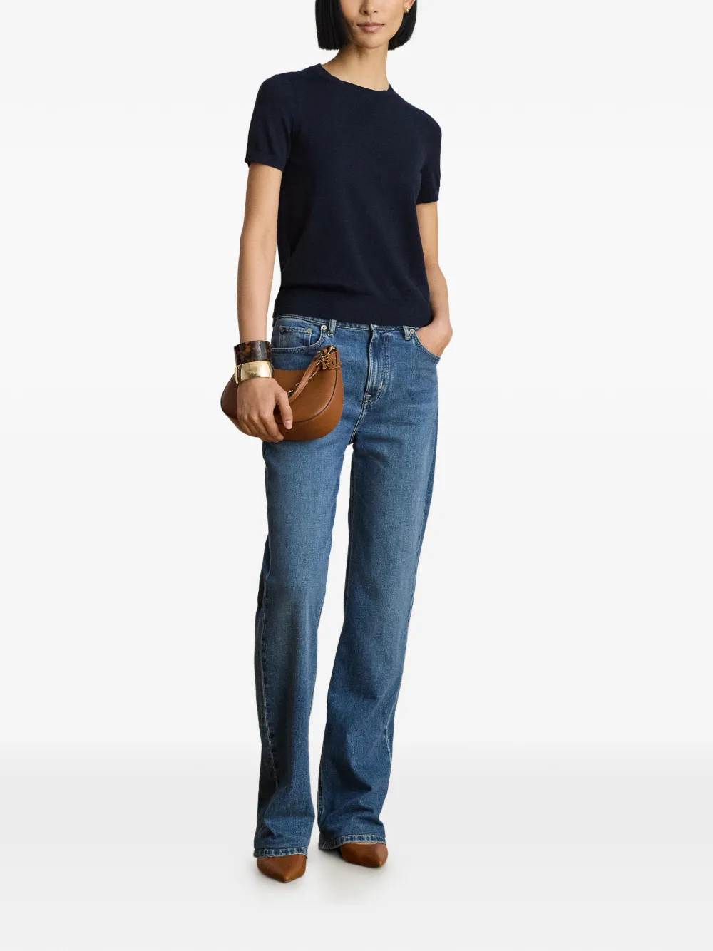 Lauren Ralph Lauren T-shirt met geborduurd logo Blauw