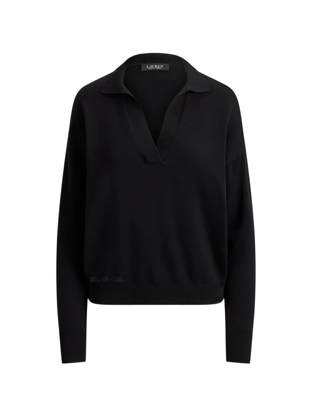 Lauren Ralph Lauren Maglione con colletto polo - Nero