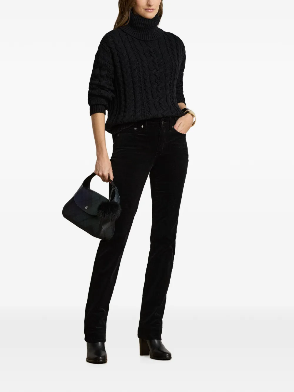 Lauren Ralph Lauren Kabelgebreide trui Zwart