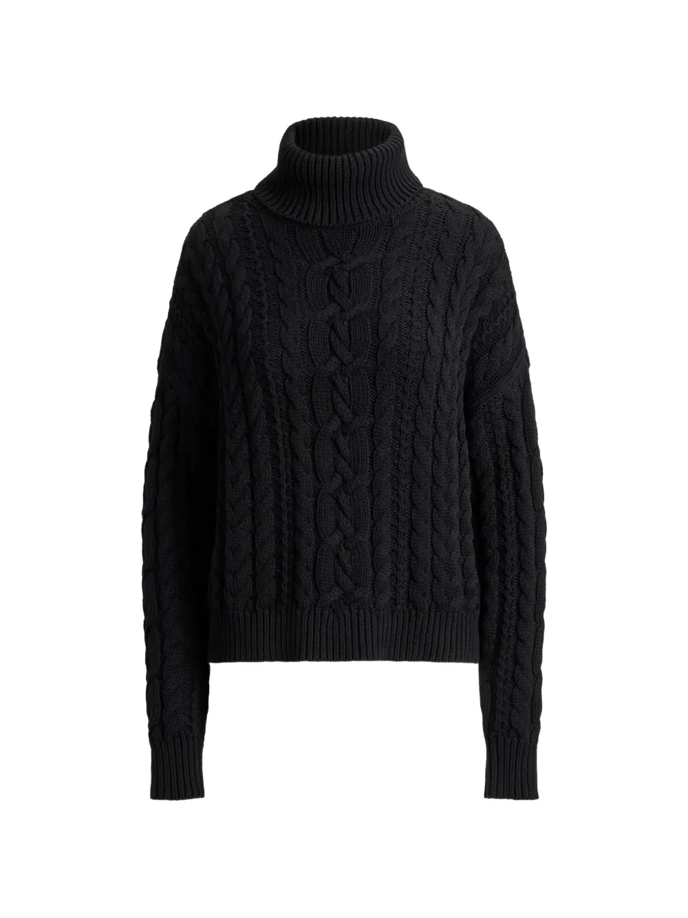 Lauren Ralph Lauren Maglione con lavorazione intrecciata - Nero