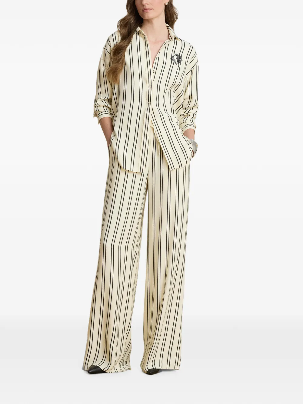 Lauren Ralph Lauren Overhemd met geborduurd logo Beige