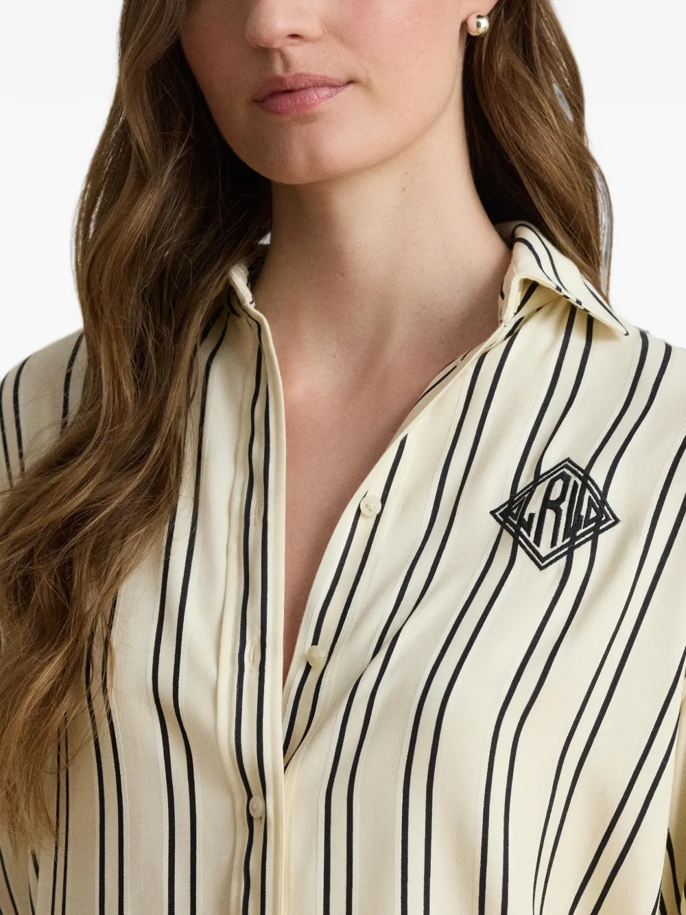 Lauren Ralph Lauren Overhemd met geborduurd logo Beige
