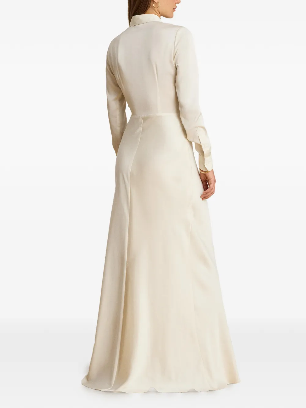 Lauren Ralph Lauren Geplooide maxi-avondjurk met gekruiste taille Beige