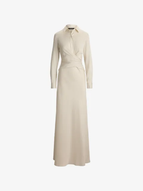 Lauren Ralph Lauren pleated crisscross-waist maxi gown