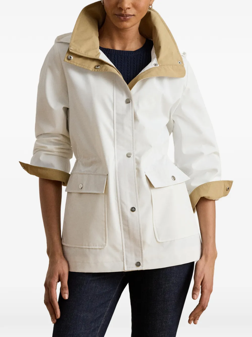 Lauren Ralph Lauren Parka met capuchon en trechterhals Wit