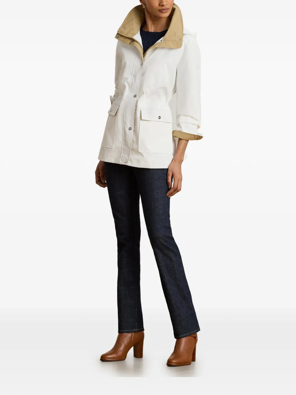 Lauren Ralph Lauren Parka met capuchon en trechterhals Wit