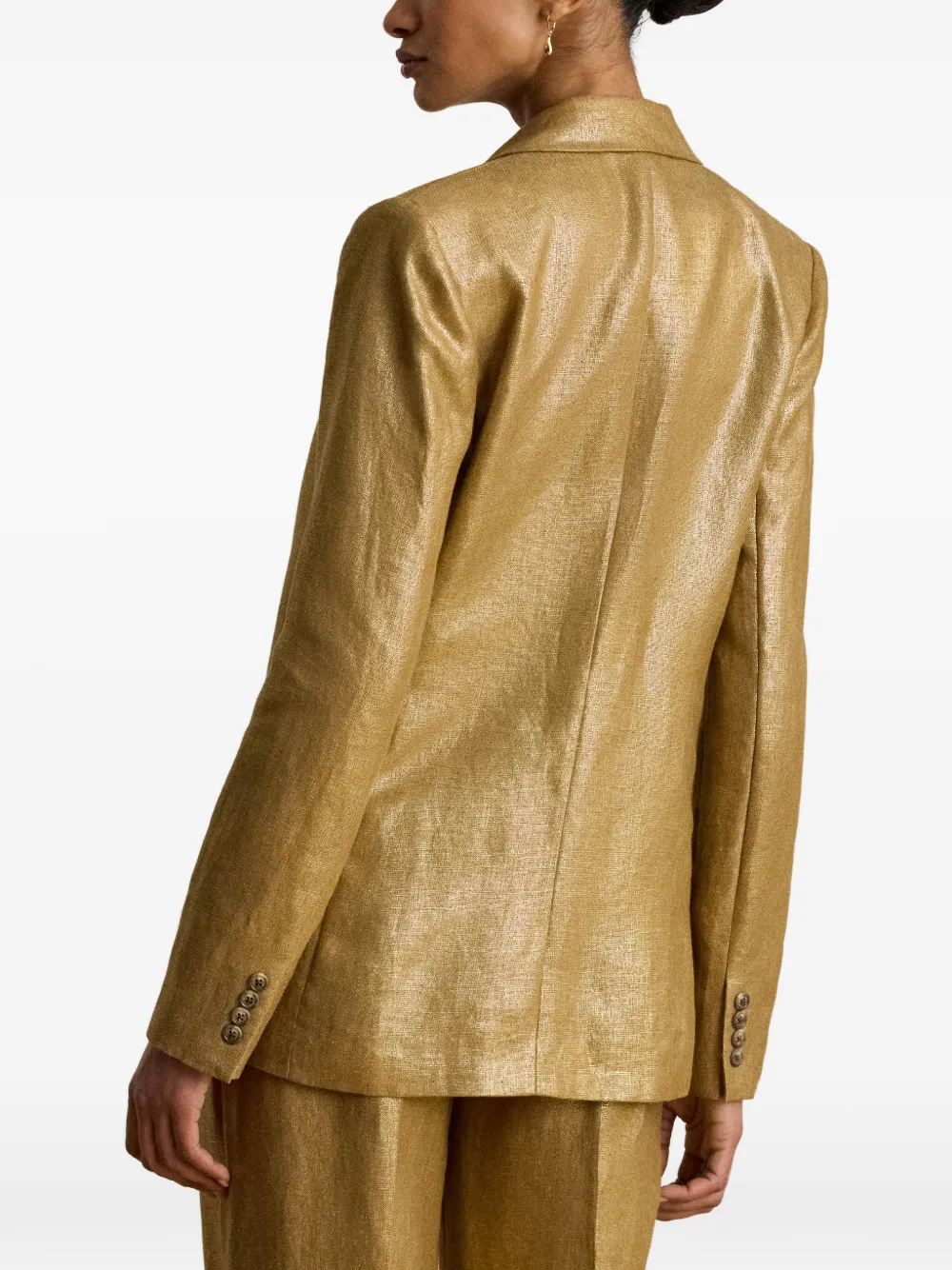 Lauren Ralph Lauren Foiled blazer met dubbele rij knopen Goud