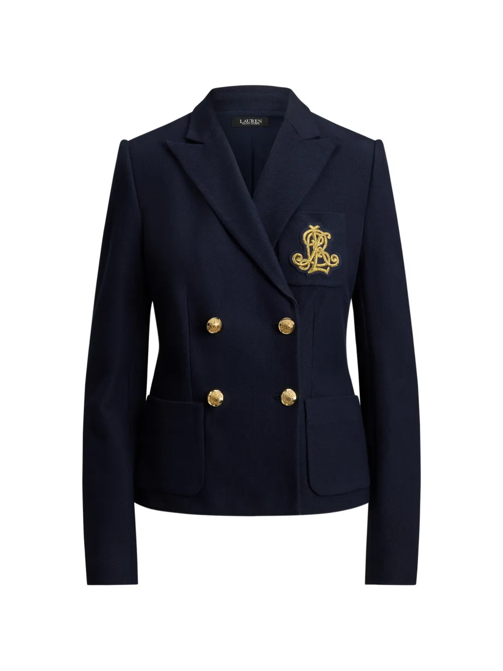 Lauren Ralph Lauren double-breasted piqué blazer - Blue