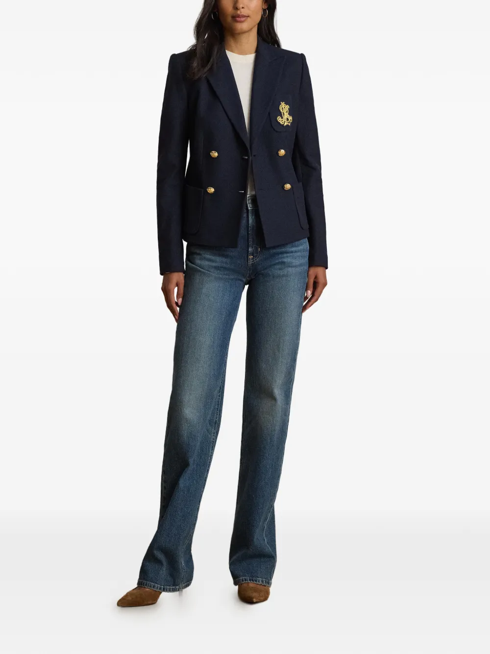 Lauren Ralph Lauren Piqué blazer Blauw
