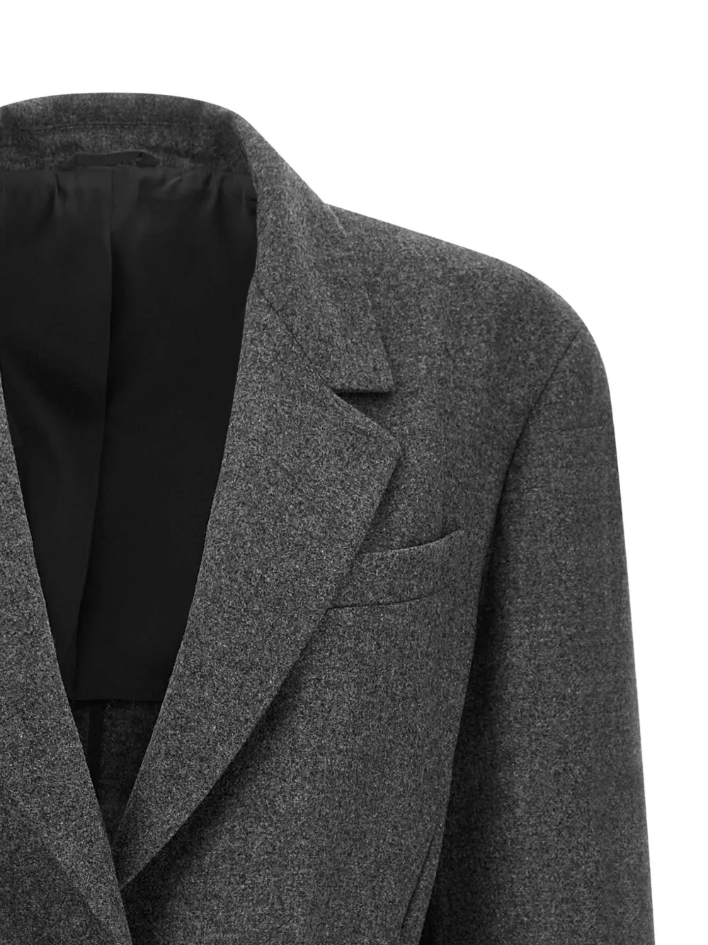 Brunello Cucinelli Blazer met ceintuur en enkele rij knopen Grijs