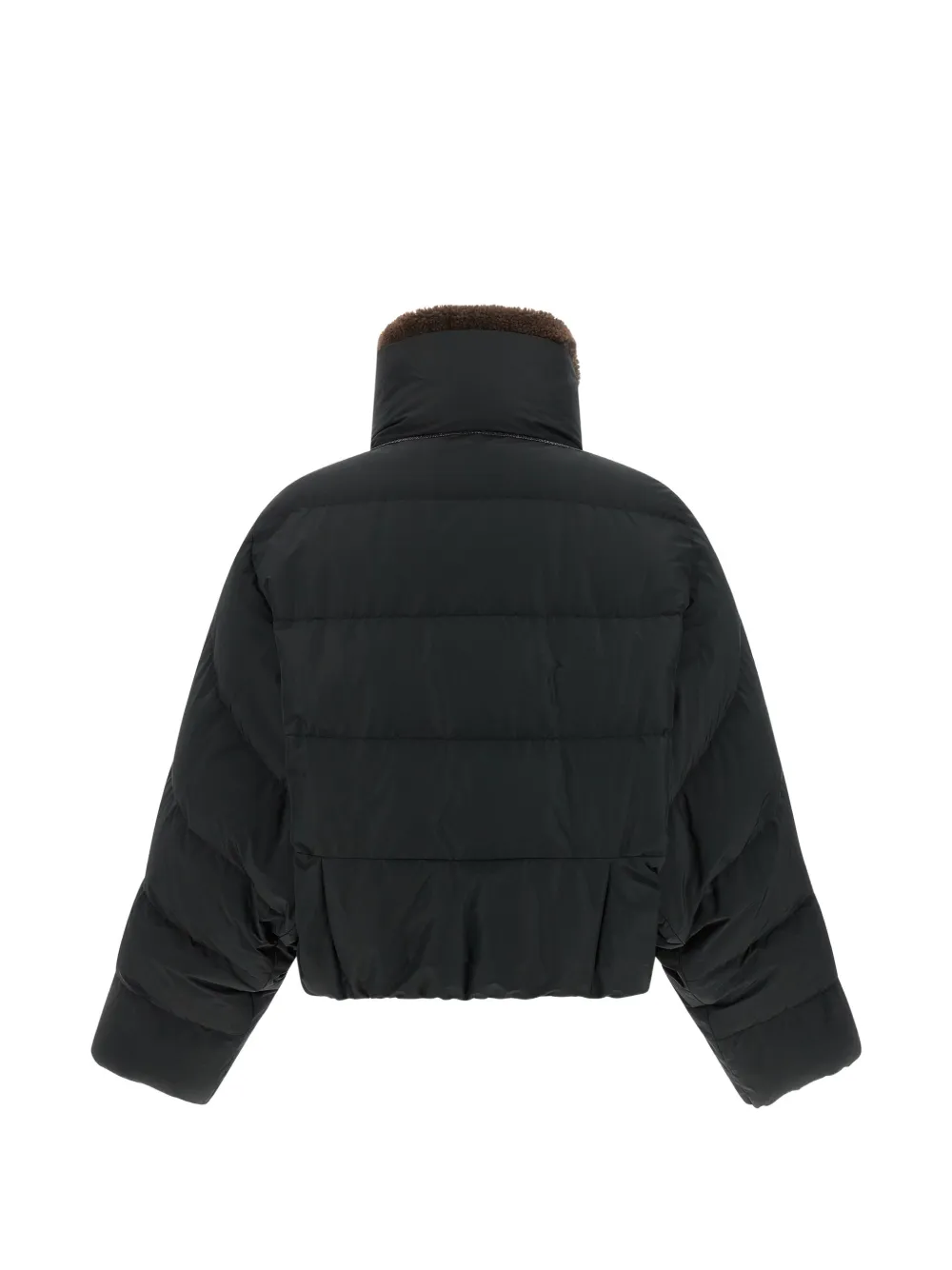 Brunello Cucinelli Cropped donsjack met monili detail Zwart