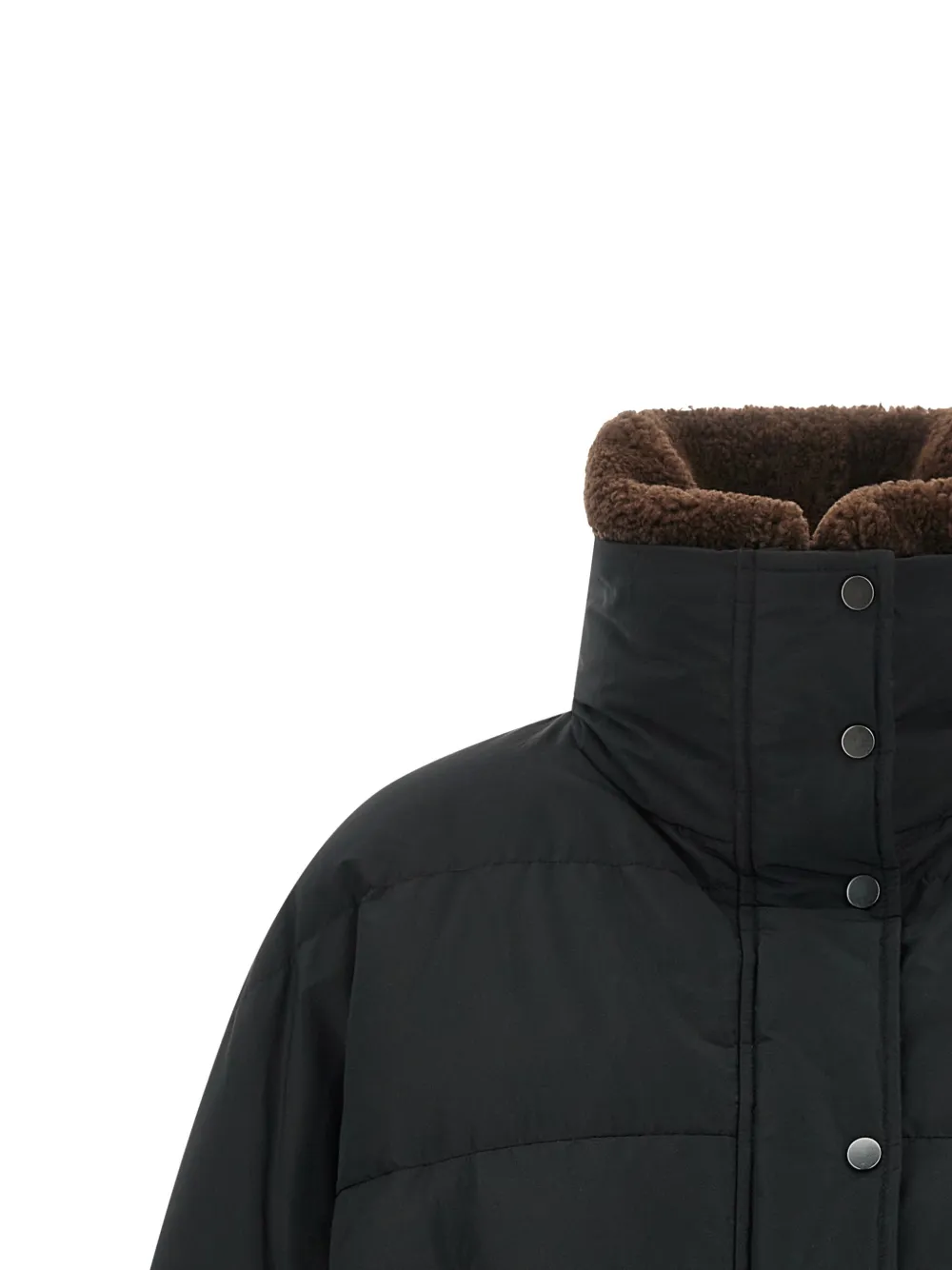 Brunello Cucinelli Cropped donsjack met monili detail Zwart