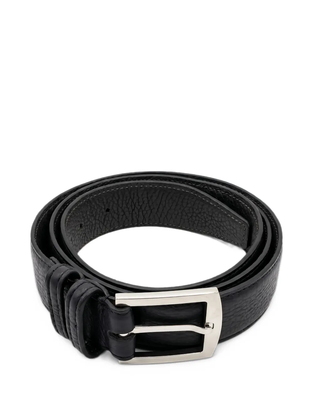 Kiton grained leather belt - Nero