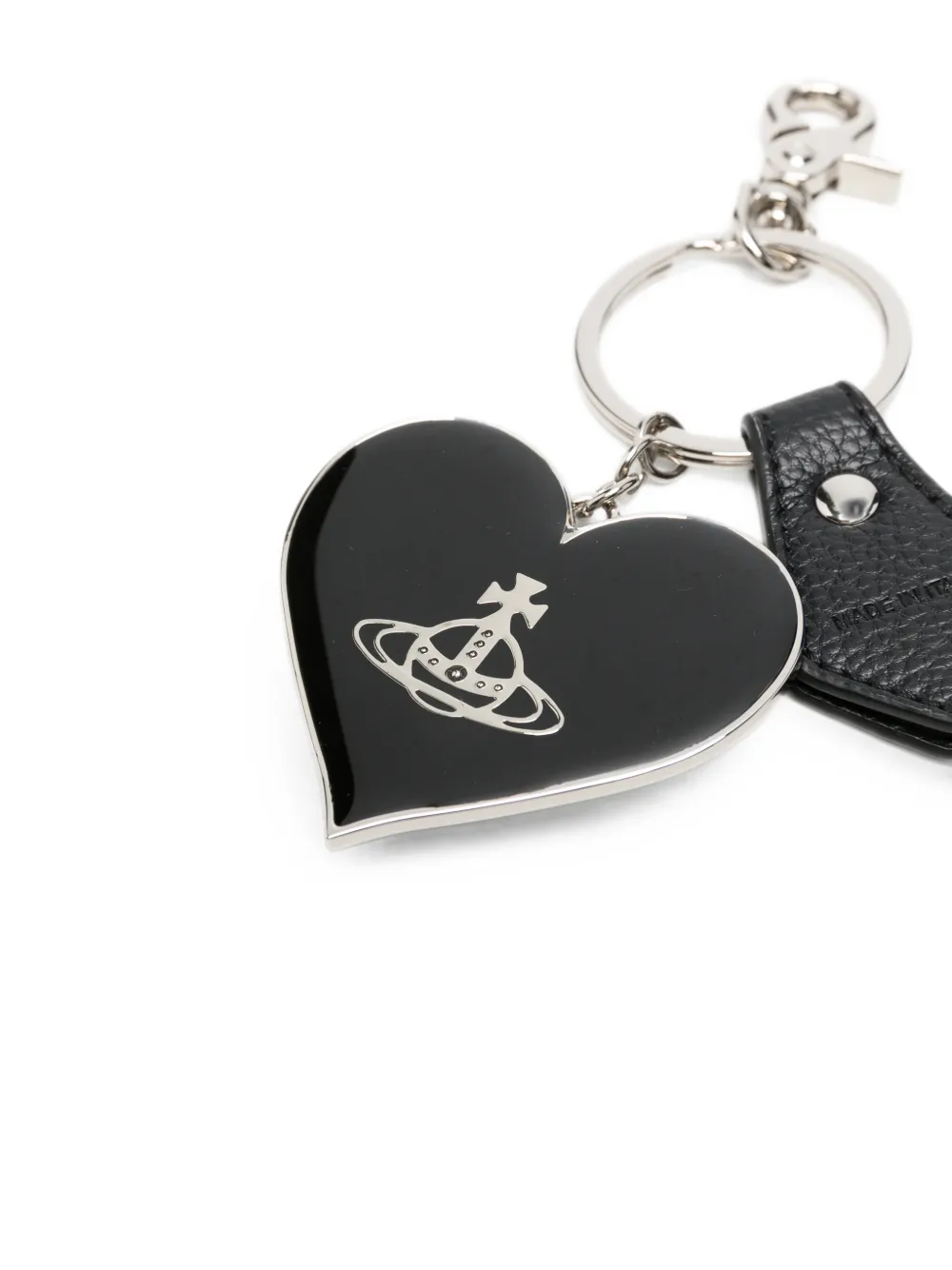 Vivienne Westwood Mirror Heart Orb sleutelhanger Zilver