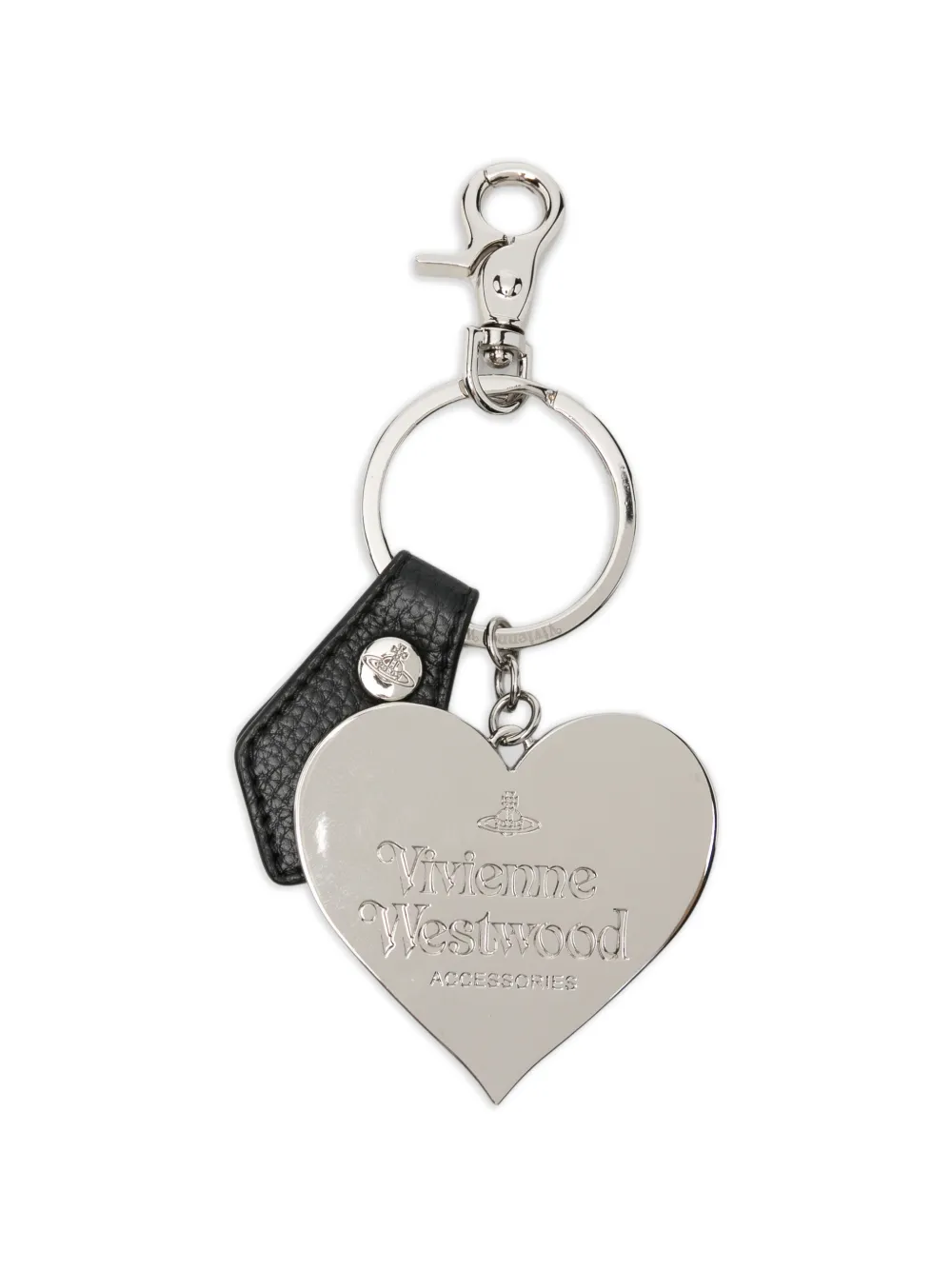 Vivienne Westwood Mirror Heart Orb sleutelhanger Zilver