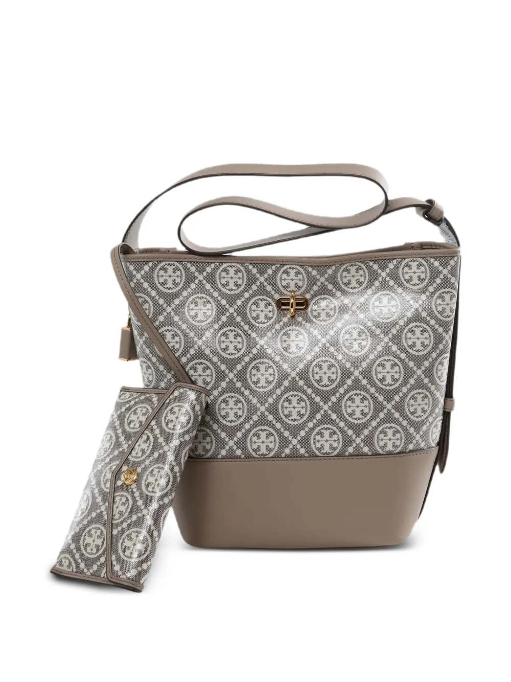 Tory Burch T Monogram bucket bag - Toni neutri
