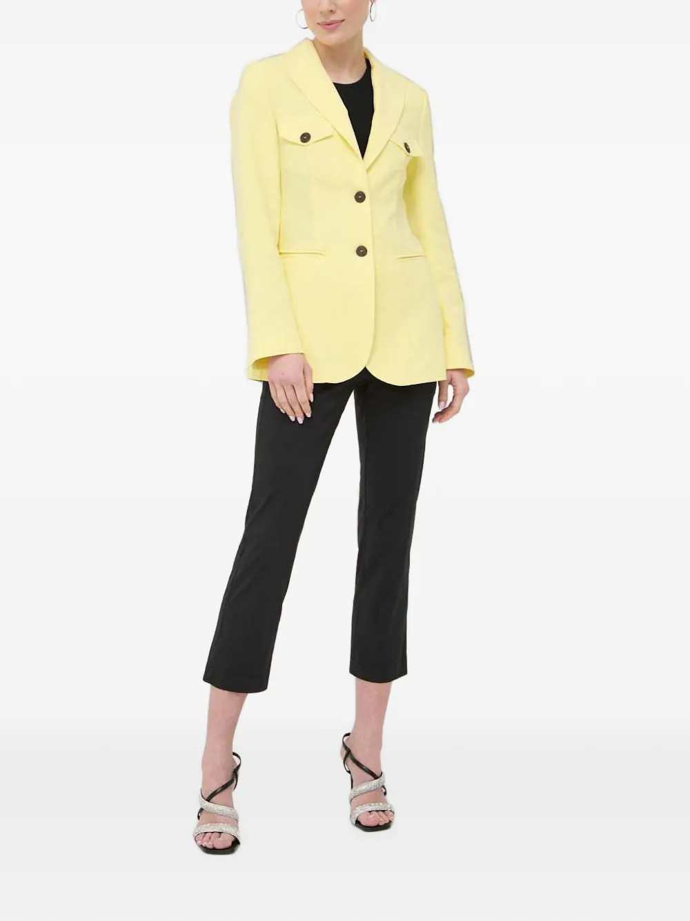  Beatrice B Button-up Flap-pocket Blazer - Amarillo 