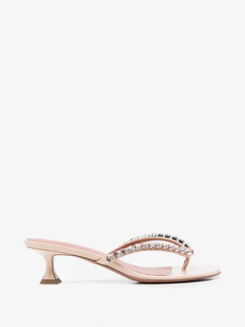 Amina Muaddi Gigi Thong crystal-embellished sandals