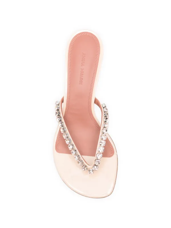 Amina Muaddi Gigi Thong crystal-embellished Sandals | Pink | FARFETCH