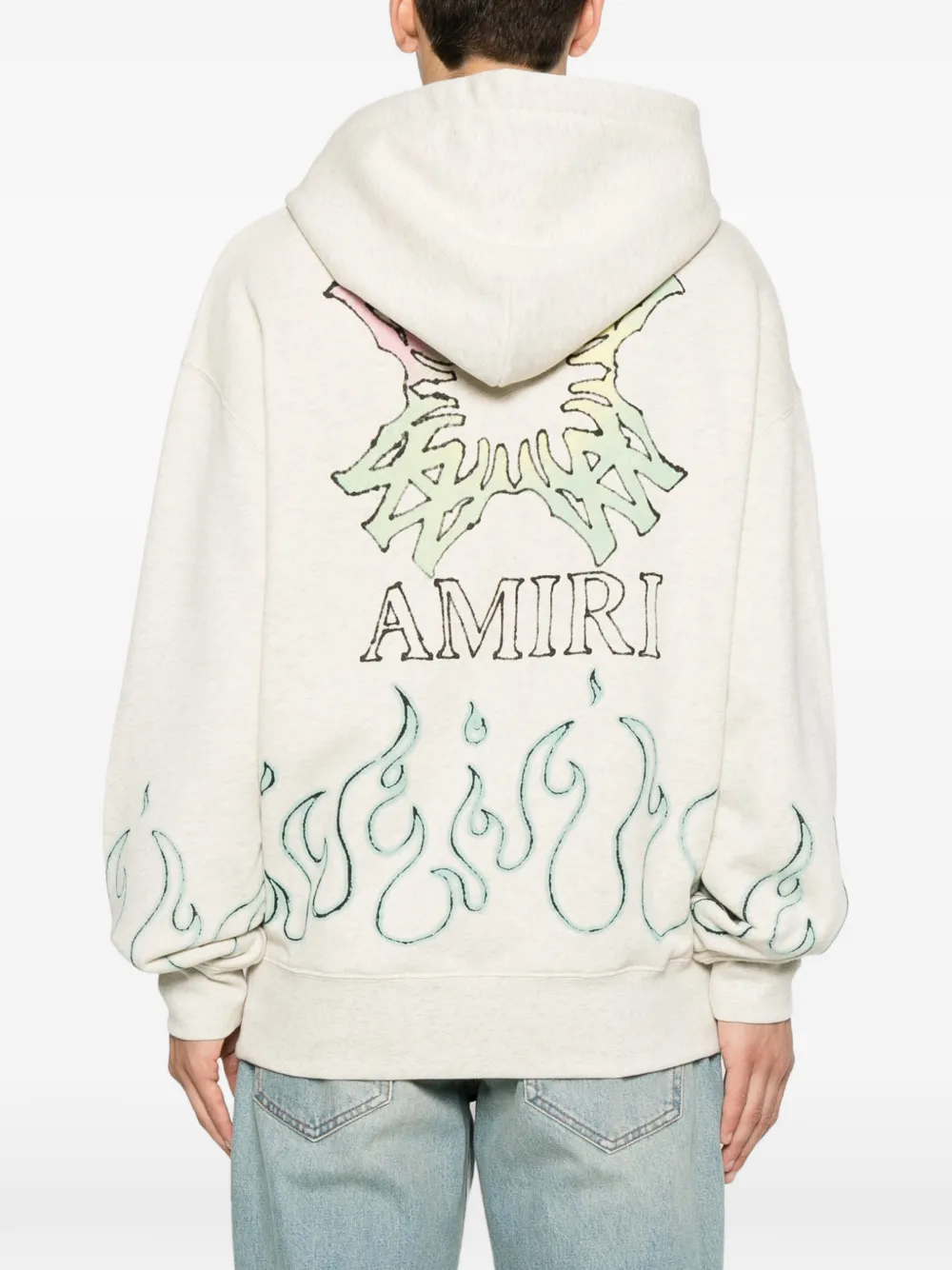 AMIRI Ma Quad Flames oversized katoenen hoodie Beige