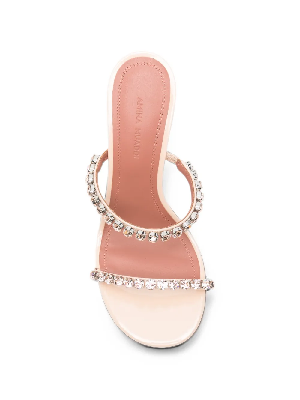 Amina Muaddi Gigi crystal-embellished sandals Roze