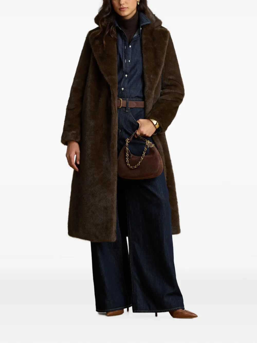 Lauren Ralph Lauren Jas van imitatiebont Bruin