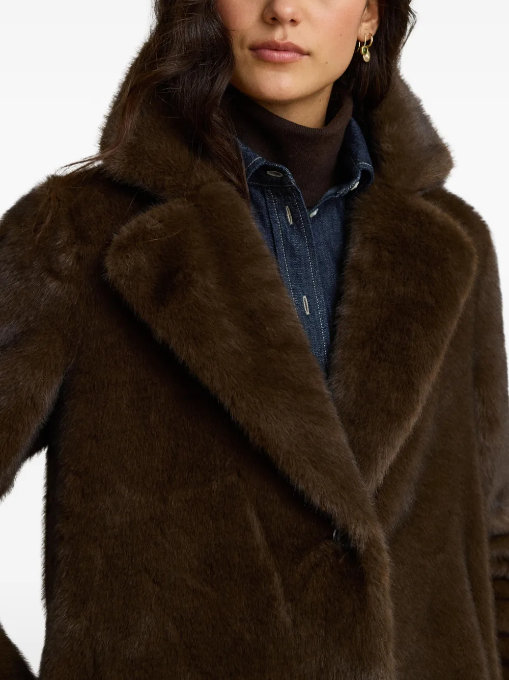 Lauren Ralph Lauren Jas van imitatiebont Bruin