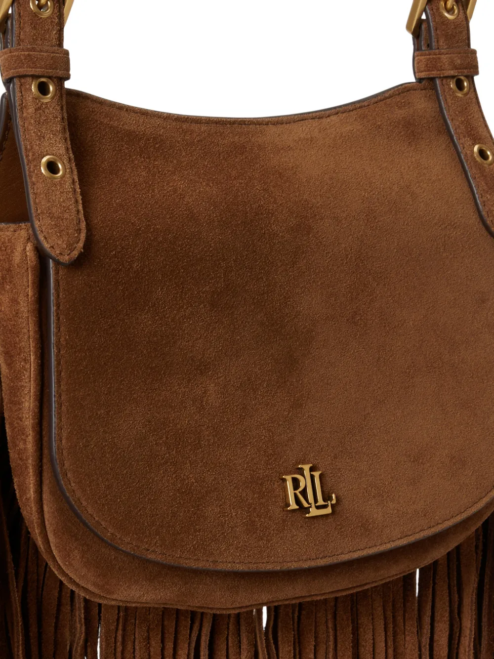 Lauren Ralph Lauren Marcy crossbodytas met franje afwerking Bruin