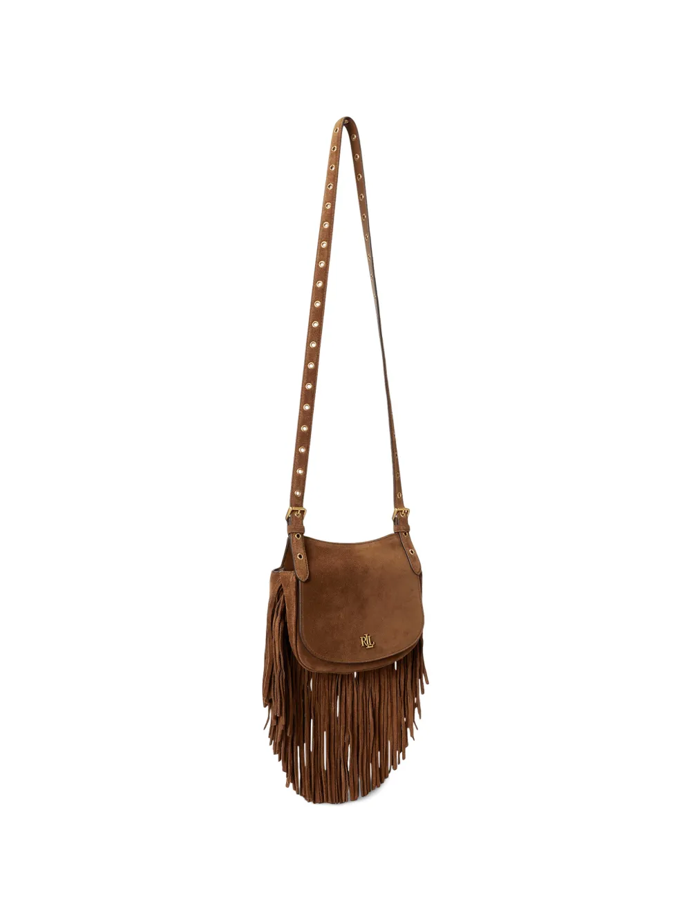 Lauren Ralph Lauren Marcy crossbodytas met franje afwerking Bruin