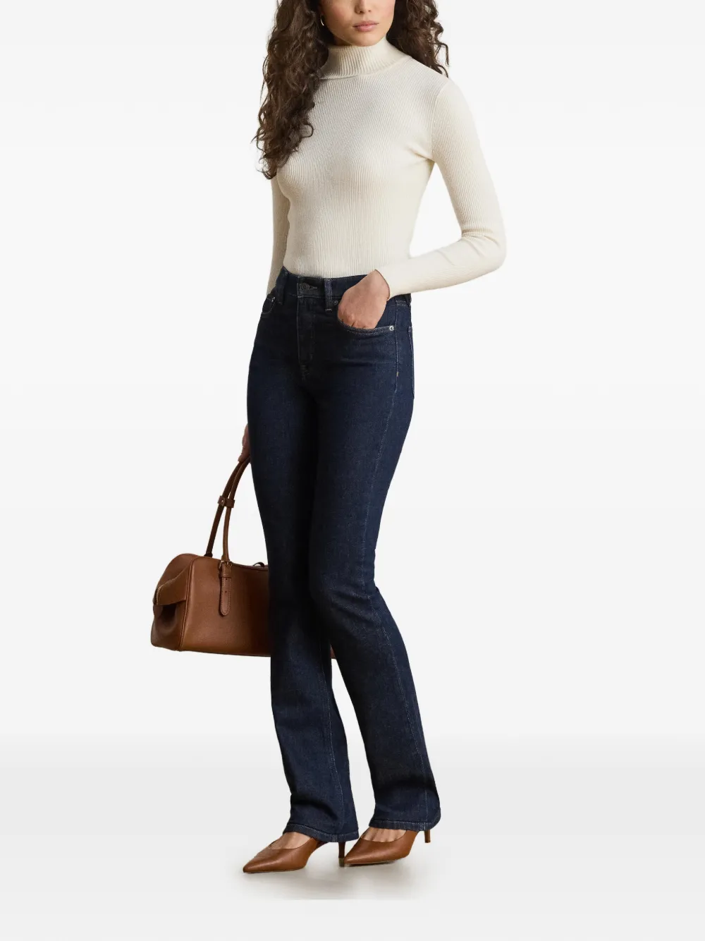Lauren Ralph Lauren Ribgebreide coltrui Beige