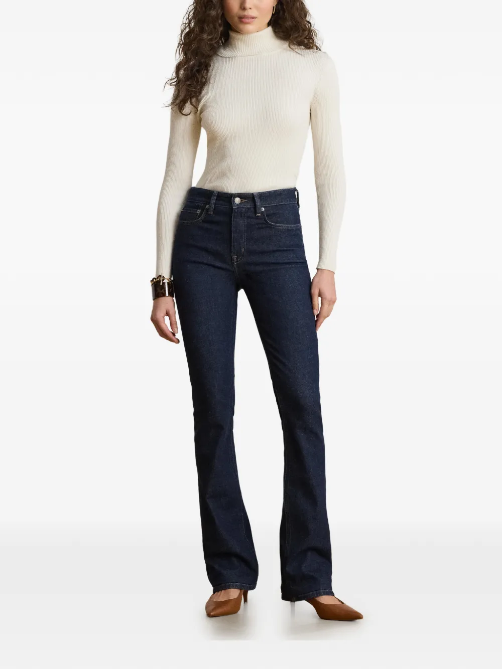 Lauren Ralph Lauren Ribgebreide coltrui Beige
