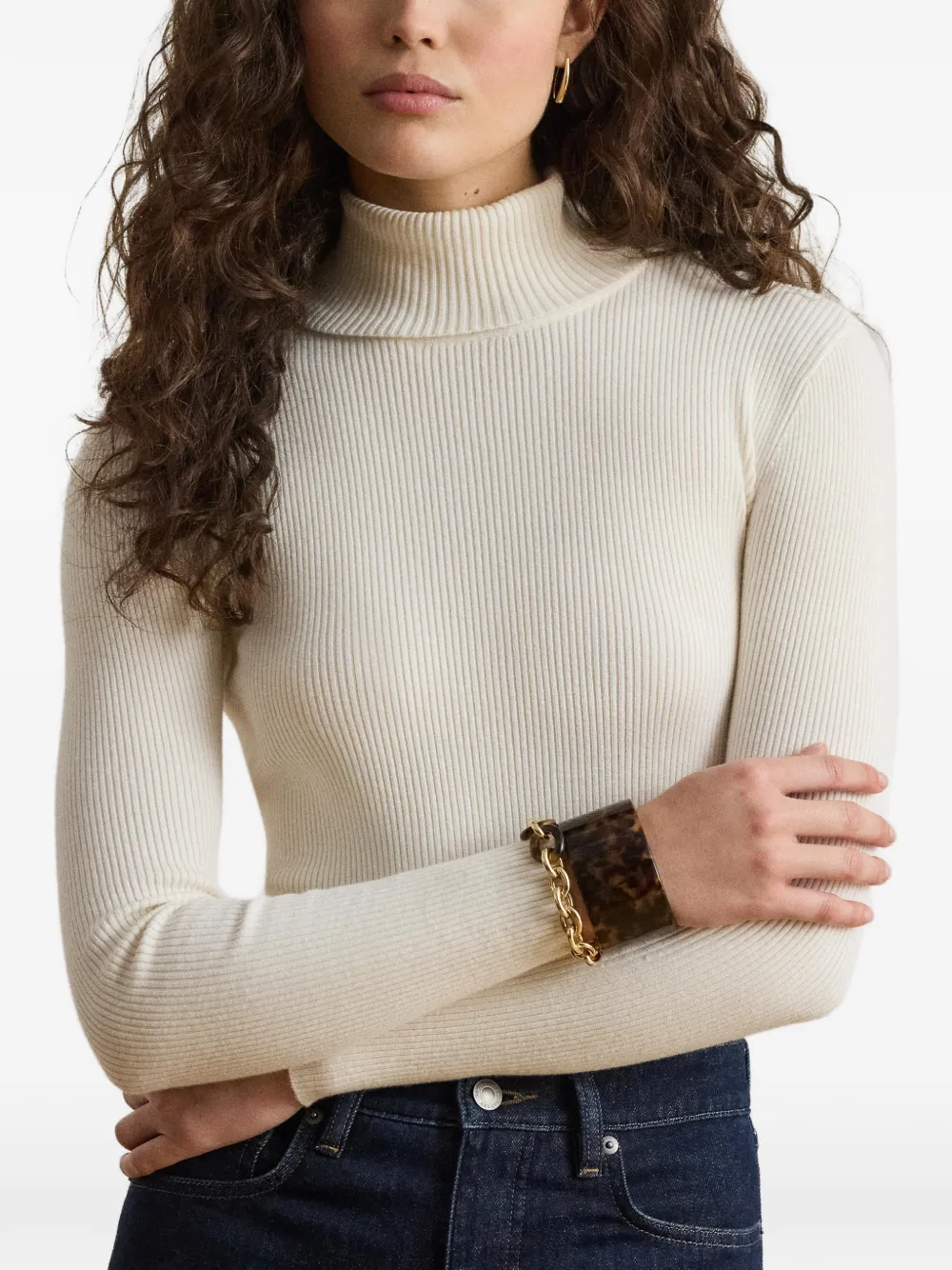 Lauren Ralph Lauren Ribgebreide coltrui Beige