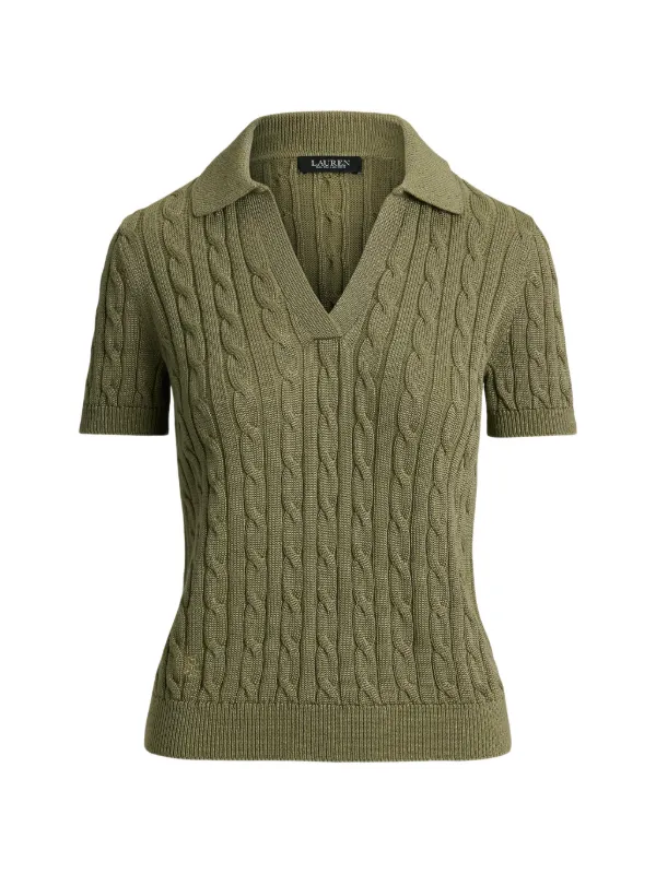 Lauren Ralph Lauren ケーブルニット ショートスリーブセーター