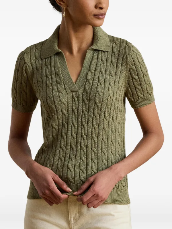 Lauren Ralph Lauren ケーブルニット ショートスリーブセーター