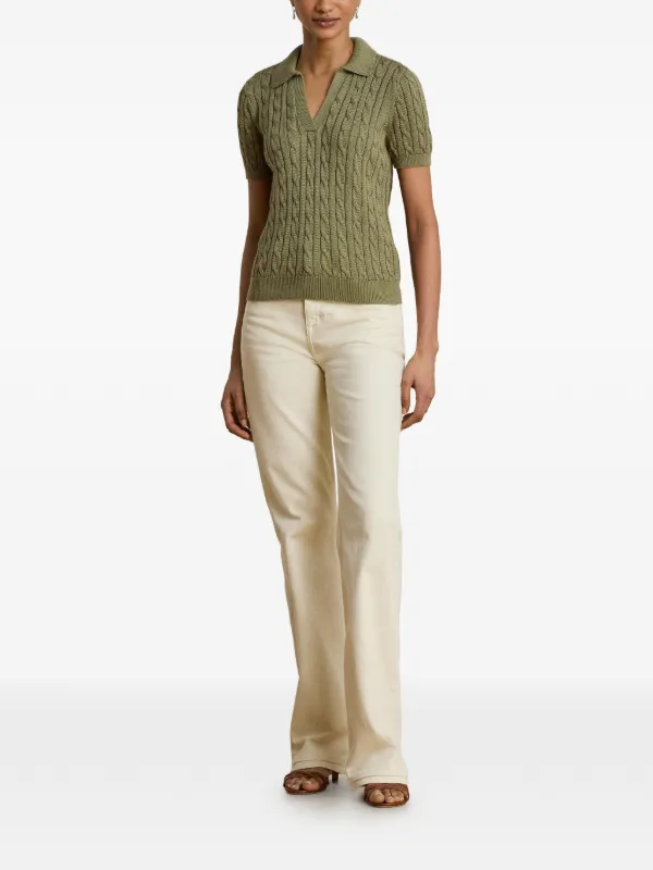 Lauren Ralph Lauren ケーブルニット ショートスリーブセーター