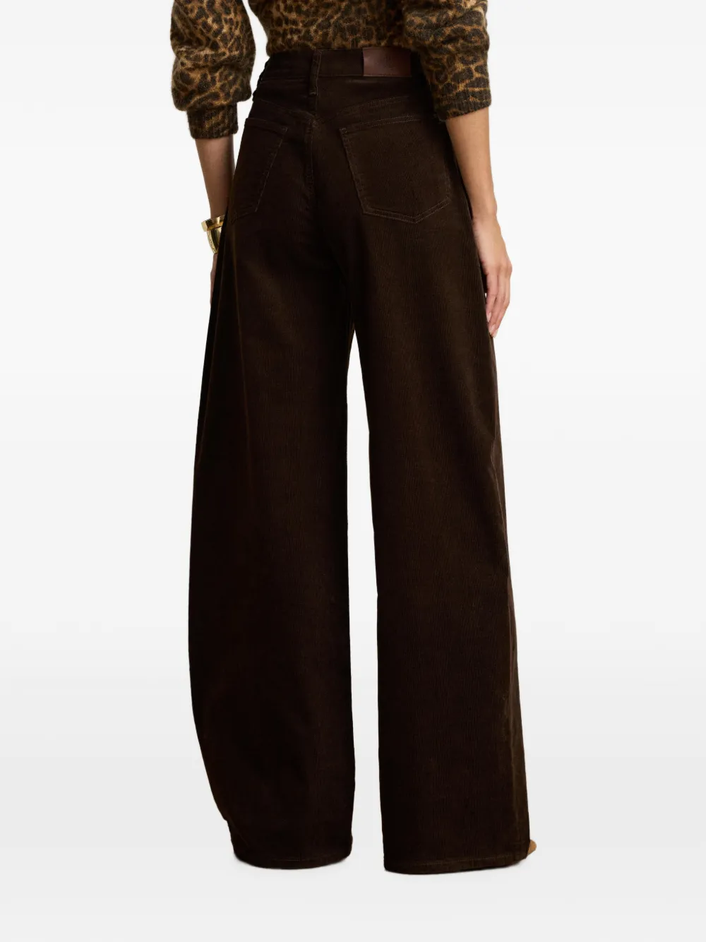 Lauren Ralph Lauren Ribfluwelen broek met wijde pijpen Bruin