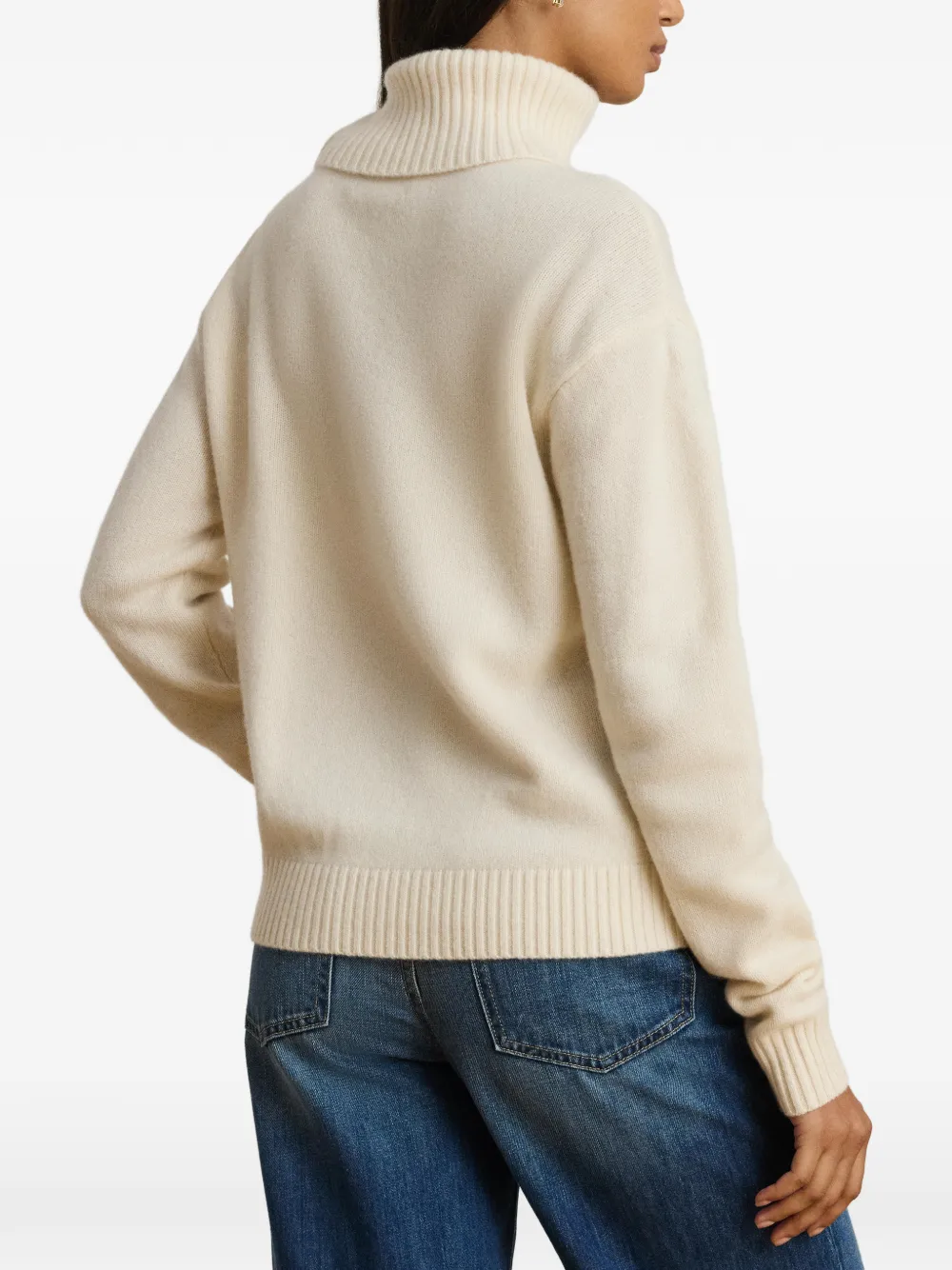 Lauren Ralph Lauren Kasjmier trui met logo-intarsia Beige