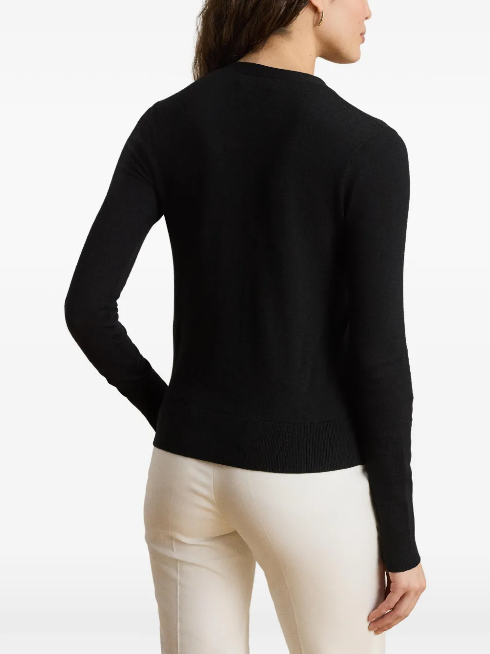 Lauren Ralph Lauren Vest met geborduurd logo en V-hals Zwart