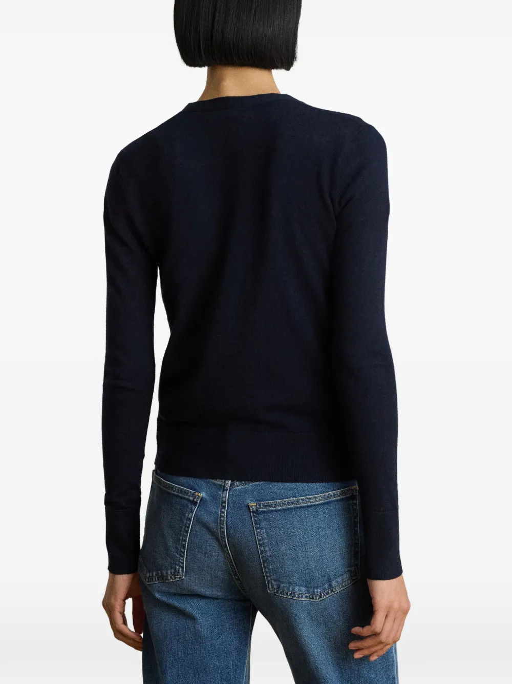 Lauren Ralph Lauren Vest met geborduurd logo en V-hals Blauw