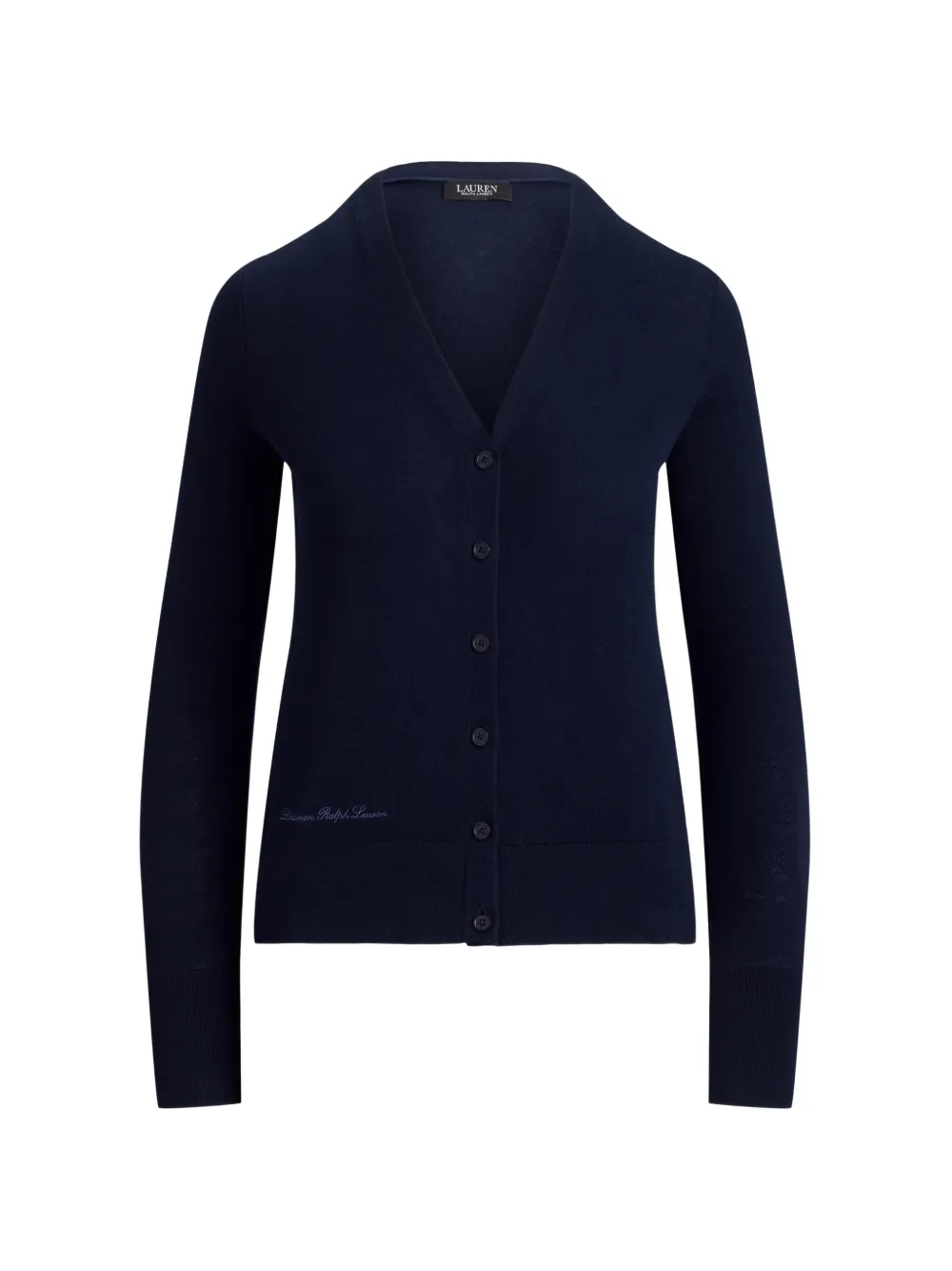 Lauren Ralph Lauren Cardigan con scollo a V e logo ricamato - Blu