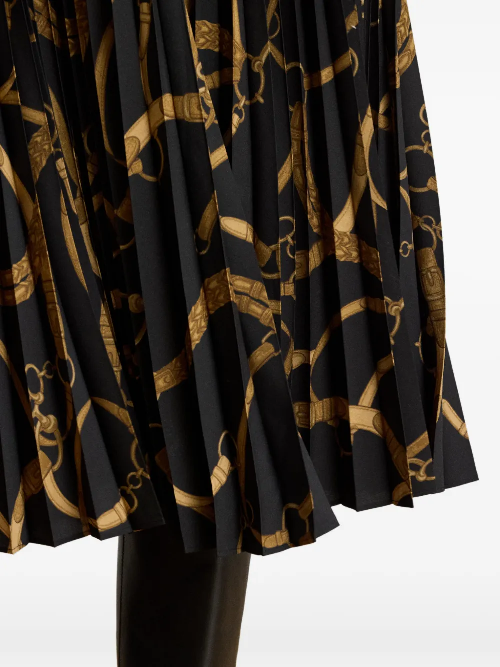Lauren Ralph Lauren Midi-plooirok met print Zwart