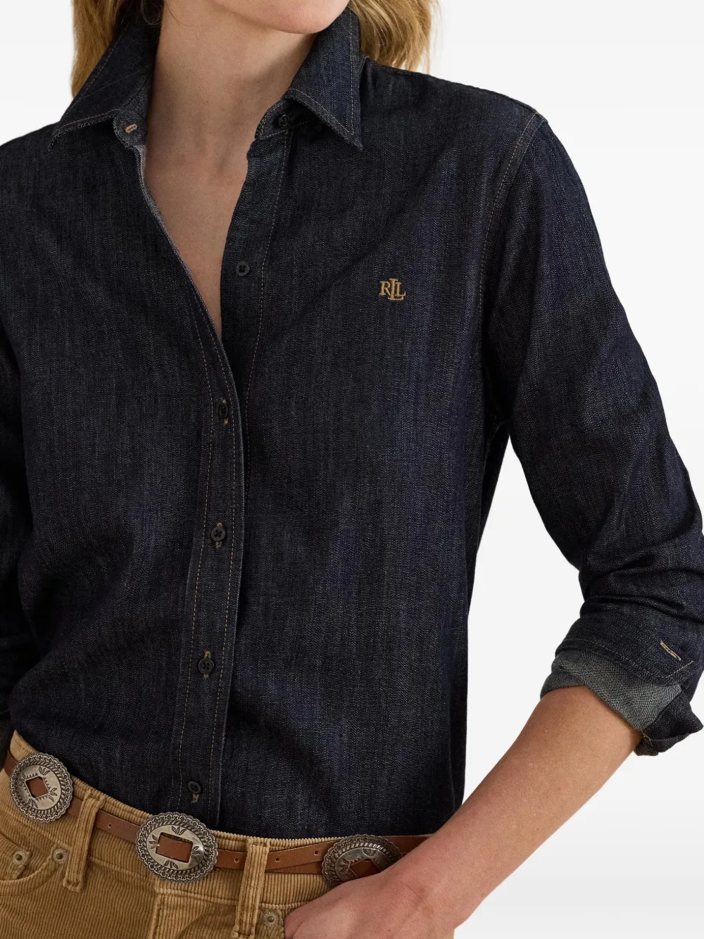 Lauren Ralph Lauren Denim overhemd Blauw