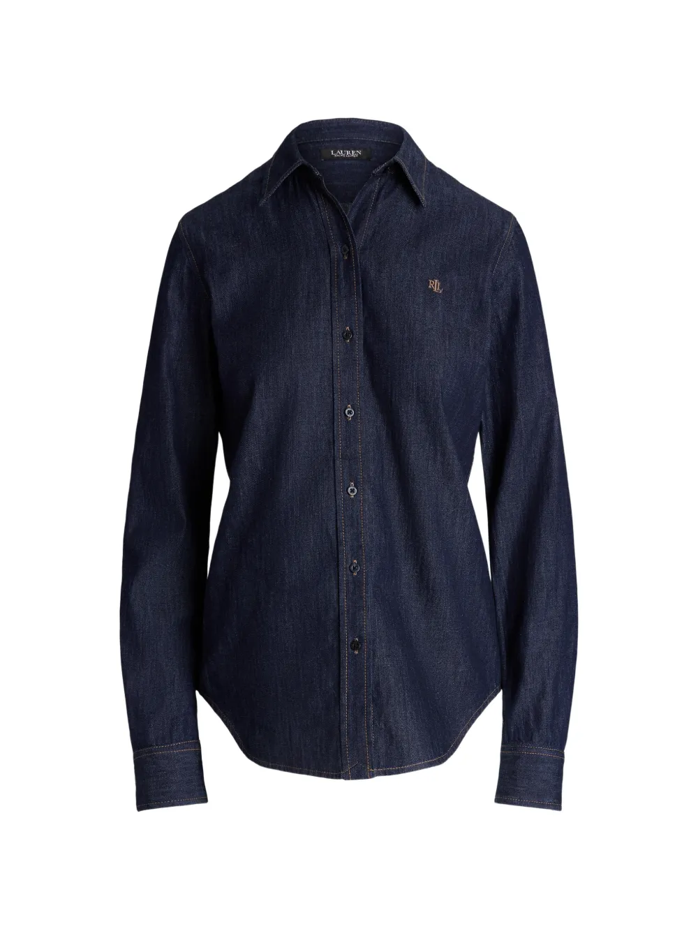 Ralph Lauren Logo-embroidered Denim Shirt In Blue